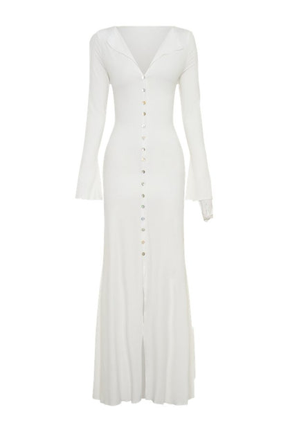 Tanya Buttoned Long Sleeve Maxi Dress — packshot