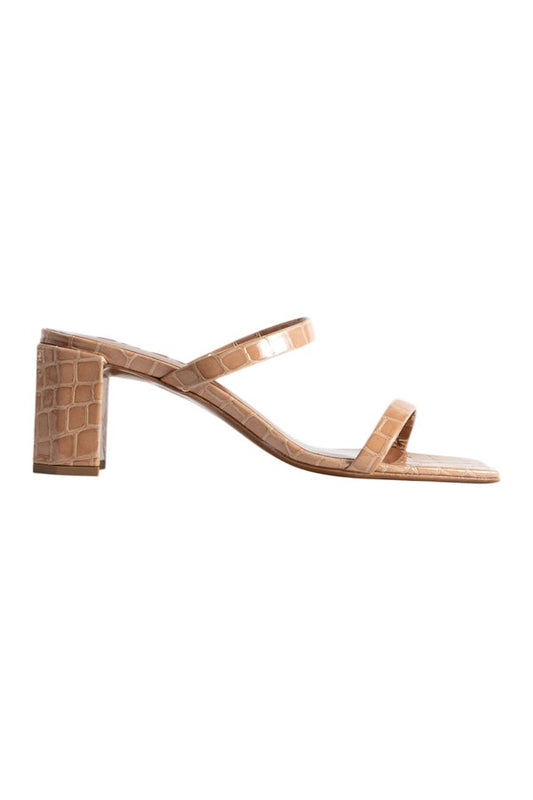 Tanya Light Tan Croco Embossed Leather Slip-On Mule — packshot