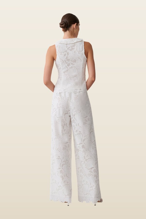 Tessa Broderie Straight Leg Pants — model back