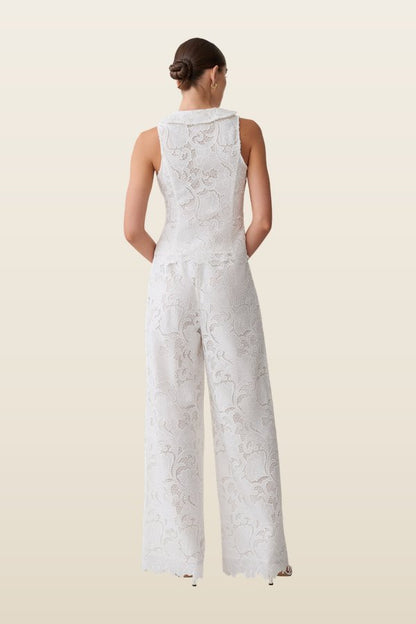 Tessa Broderie Straight Leg Pants — model back