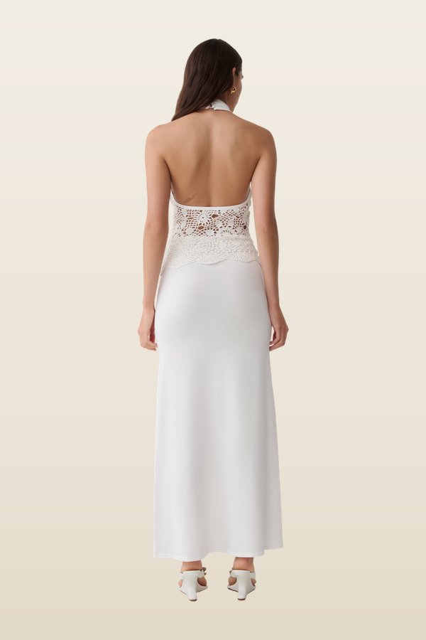Tessie Knit & Crochet Maxi Dress — model back
