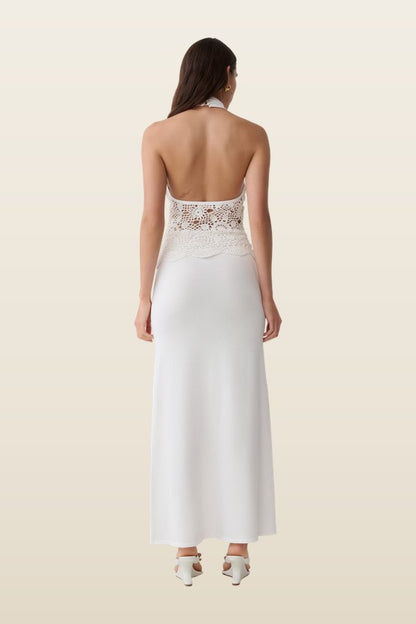 Tessie Knit & Crochet Maxi Dress — model back
