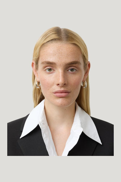 The Andrea Earrings — model side