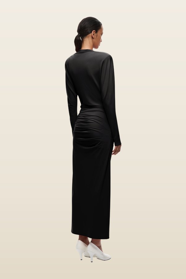 The Jersey Draped Midi Dress — model back