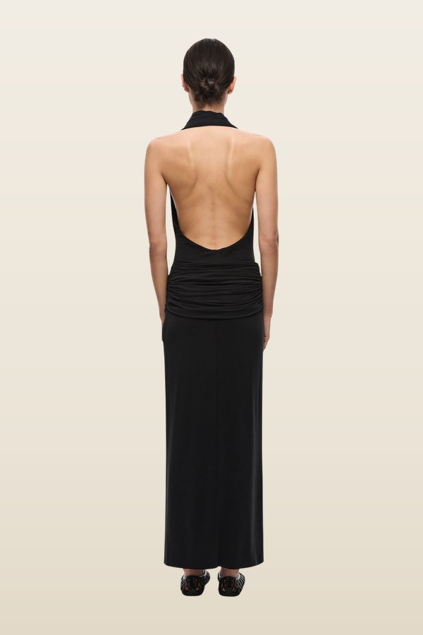 The Cabana Cupro Dress — model back