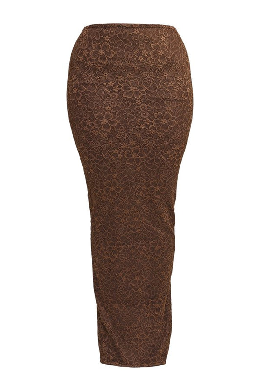 The Cinched Lace Maxi Skirt — packshot