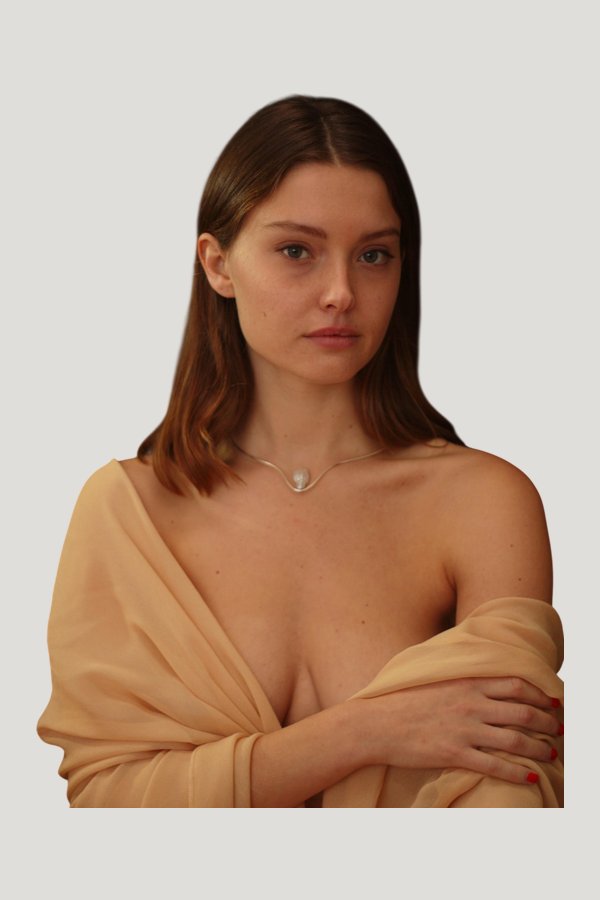 The Day We Met Necklace - Vermeil — model side