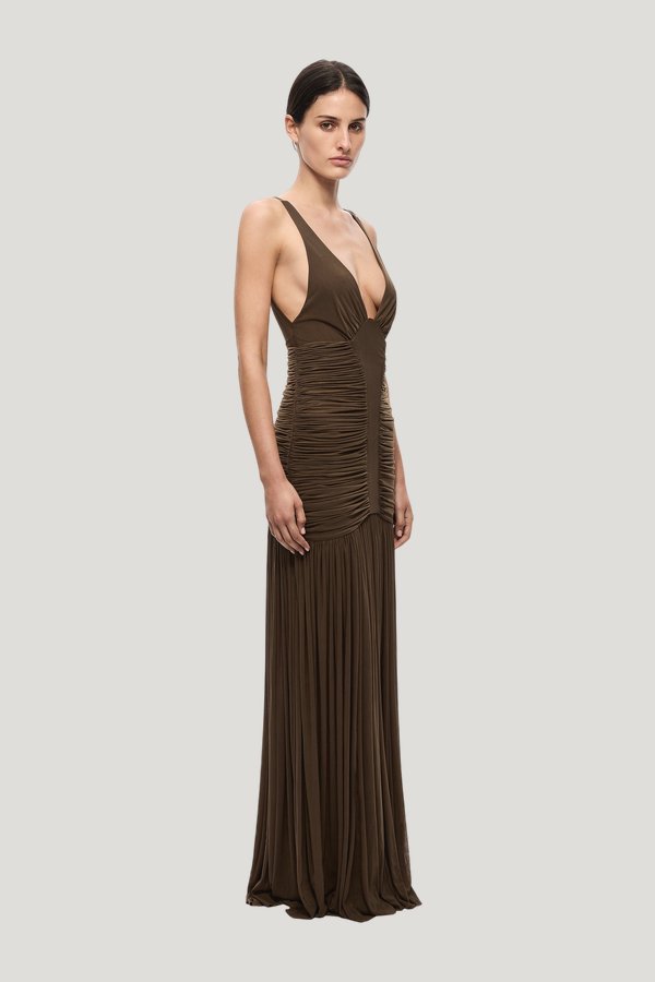 The Inferno Jersey Dress — model side