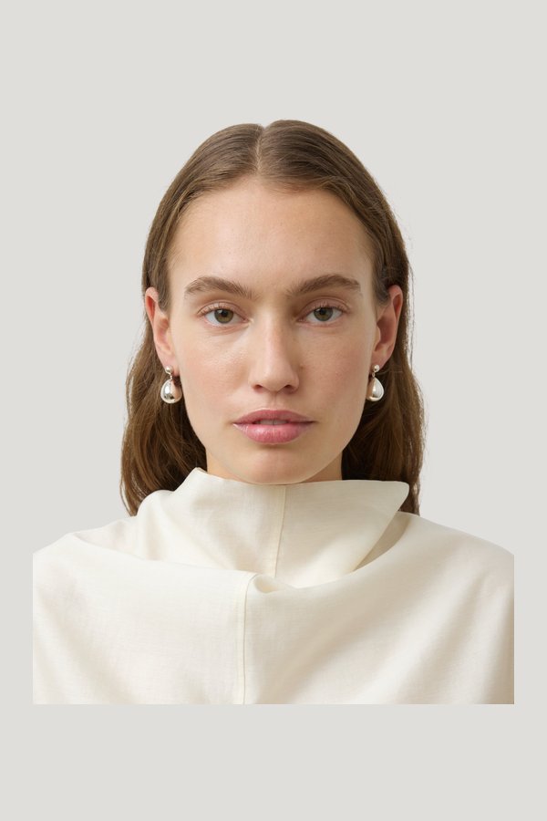 The Julie Earrings — model side