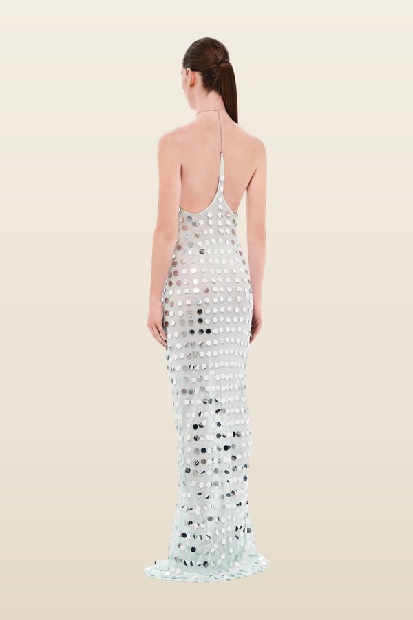 The Mirror Bead Dress — model back