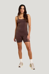 Cotton Stretch The Romper | Coffee — carry 2