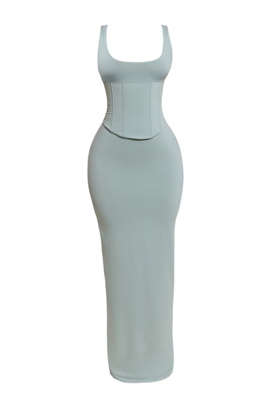 The Sandra Scoop Corset Maxi Dress — packshot