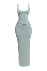 The Sandra Scoop Corset Maxi Dress — packshot