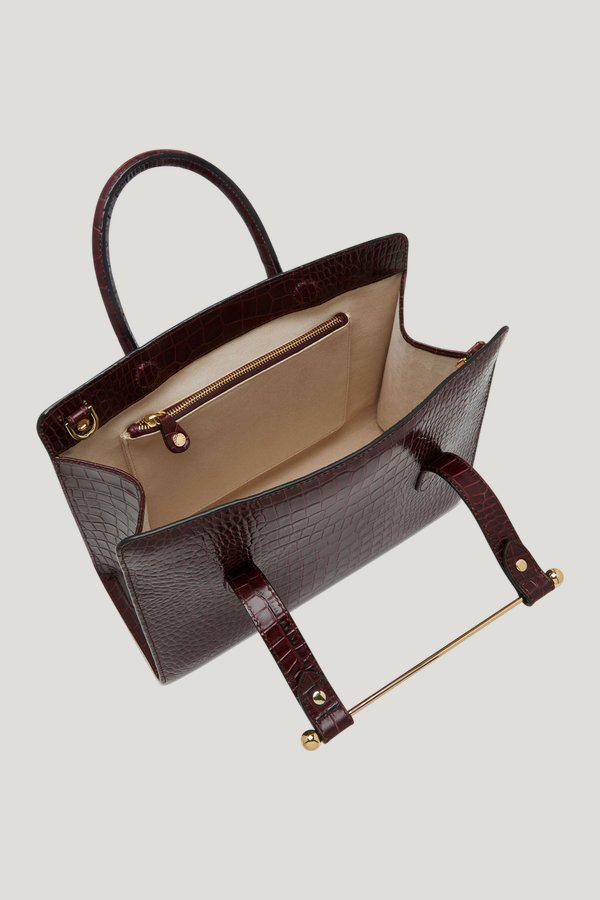 Midi Tote - Croc-Embossed Leather — model side