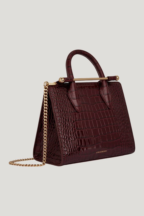 Mini Tote - Croc-Embossed — model front