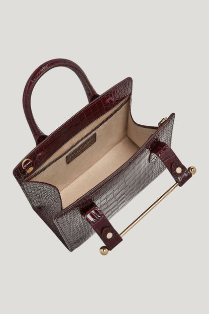 Mini Tote - Croc-Embossed — model side