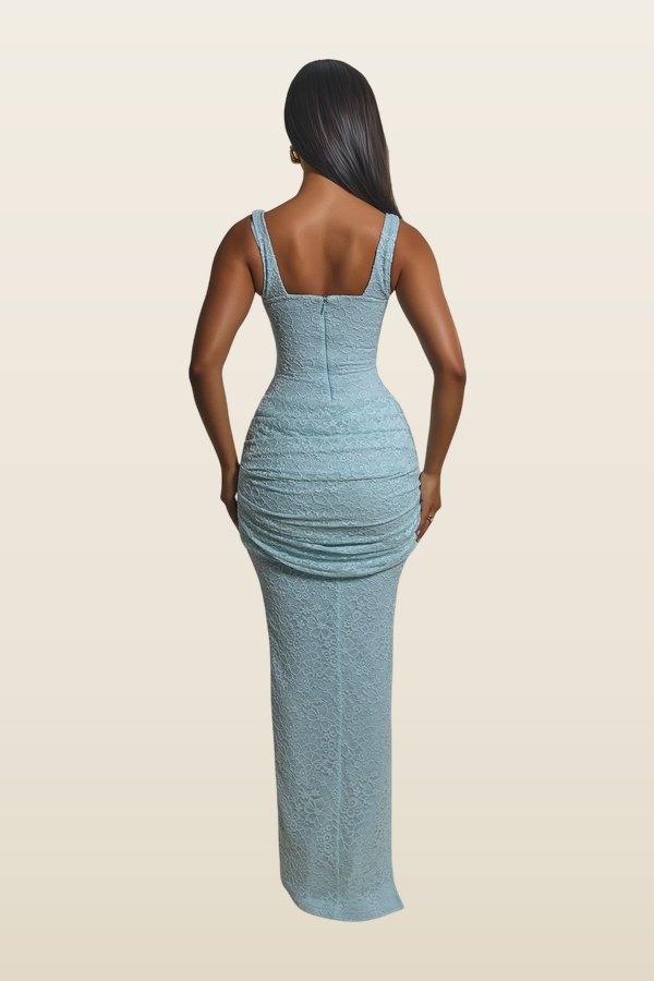 The Lace Tie Front Maxi Dress — model back