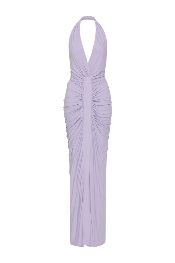 The Venus Gathered Cupro Dress — packshot