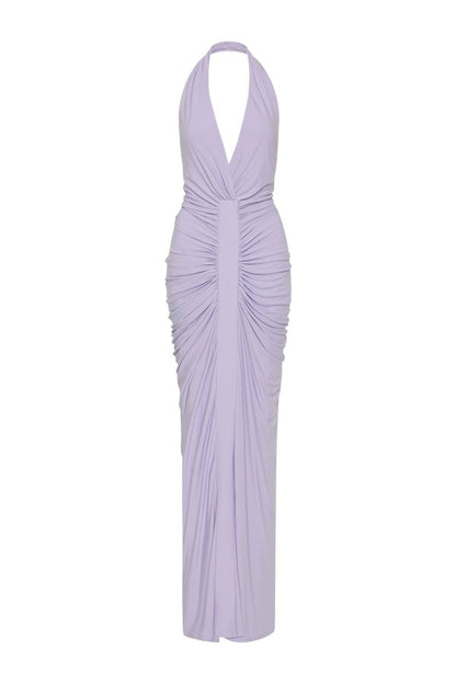 The Venus Gathered Cupro Dress — packshot