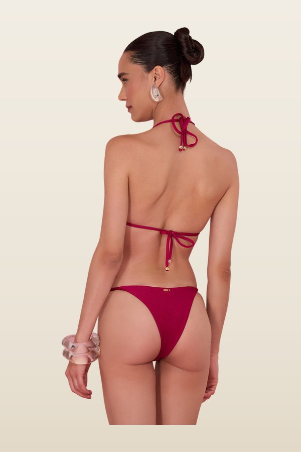 Petal Sheen Beaded Bikini Top — model back