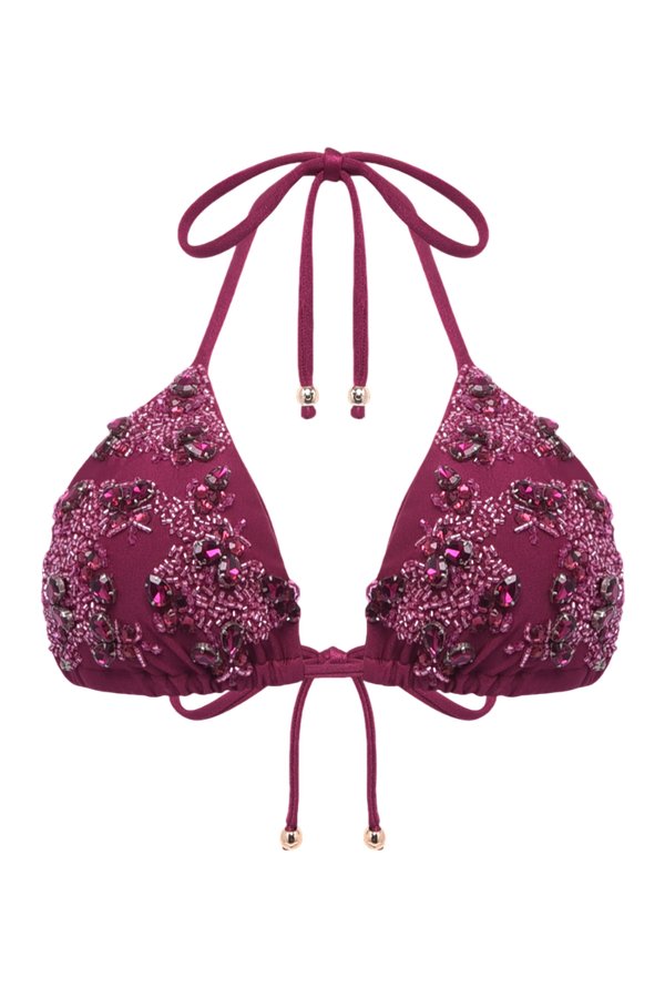 Petal Sheen Beaded Bikini Top — packshot