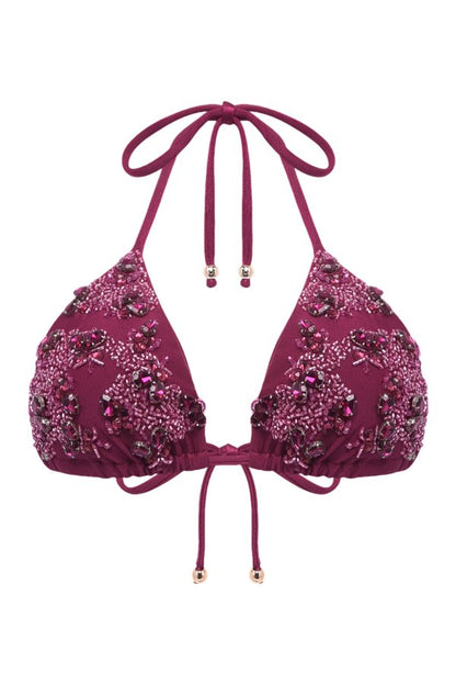 Petal Sheen Beaded Bikini Top — packshot