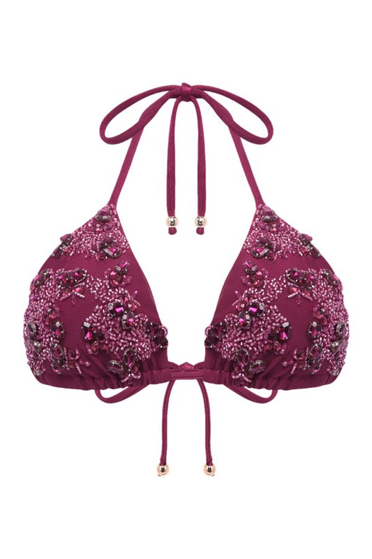 Petal Sheen Beaded Bikini Top — packshot
