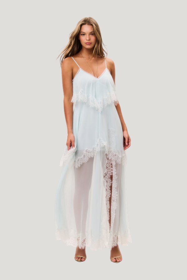 Toby Silk Chiffon Maxi Dress — model front