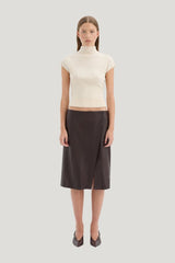 Tomi Wrap Midi Skirt — model front