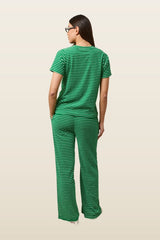Towelling High Waist Trousers - Jelly Bean — model back