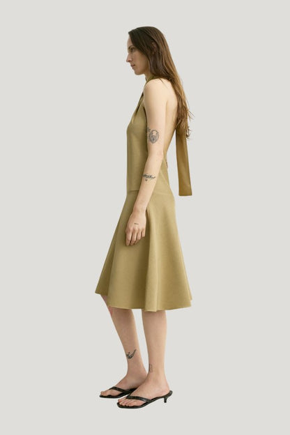 Twist halter dress cumin — carry 3