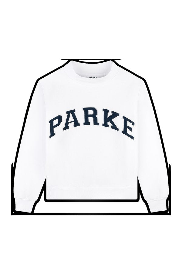 OG Varsity Mockneck - White + Denim — packshot