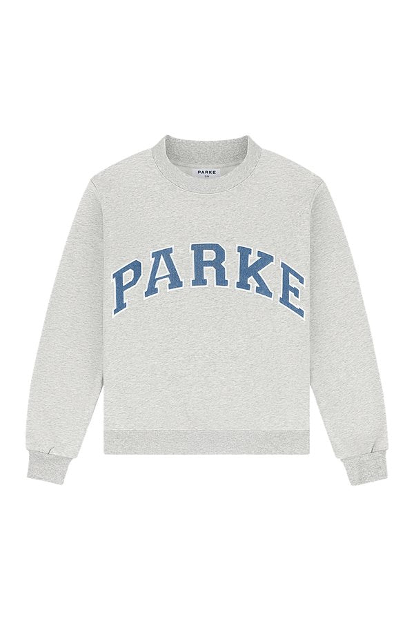 Vintage Denim Varsity Mockneck - Classic Grey + Vintage Denim — packshot