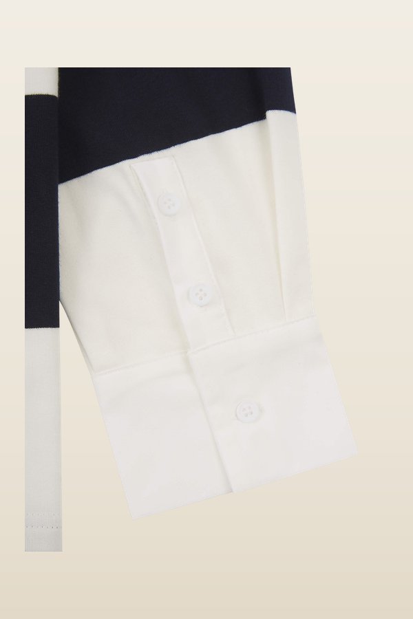 'Clemence' Varsity Striped Rugby Top — model back