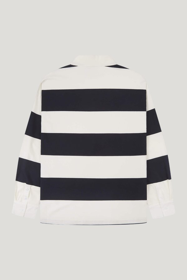 'Clemence' Varsity Striped Rugby Top — model front