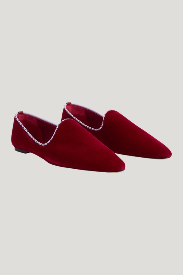 Velvet venetian slippers — model front