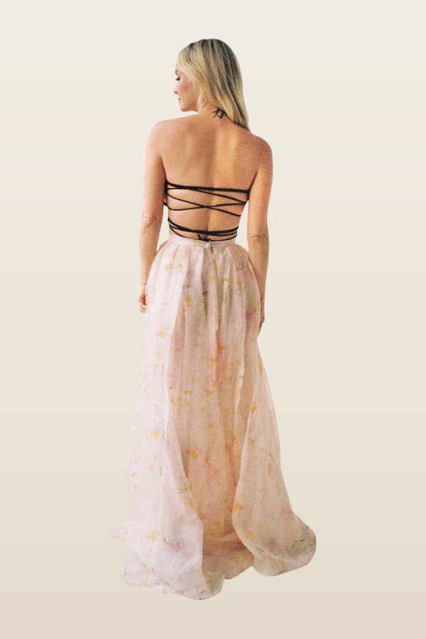 Venteux Silk Skirt — model back