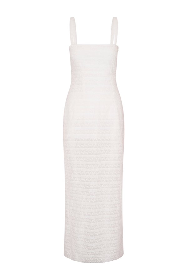 Verna Lace Stripe Midi Dress — packshot