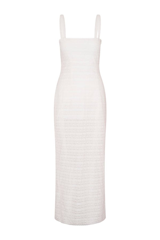 Verna Lace Stripe Midi Dress — packshot