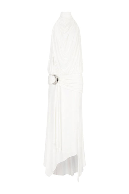 Vida Midi Dress In Ivory Spandex Jersey — packshot