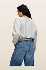 Vintage Fleece Cinch Waist Sweatshirt — model back
