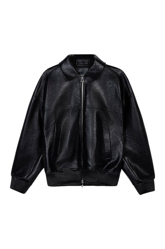 Vintage Leather Bomber Jacket — packshot