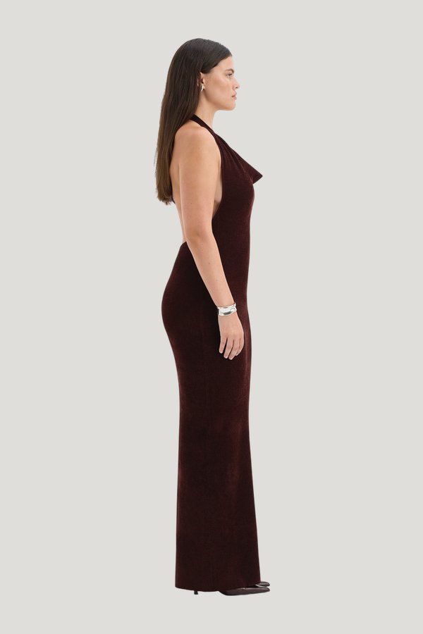 Violetta Drape Gown — model side