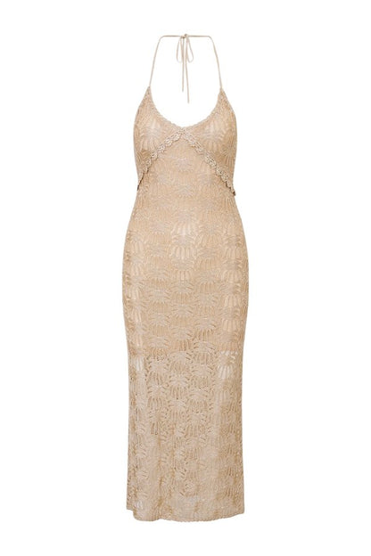 Vreya Metallic Crochet Maxi Dress — packshot