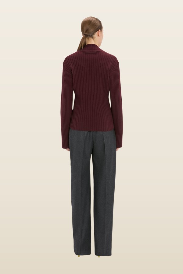 Cecilia Trouser In Grey Melange — model back