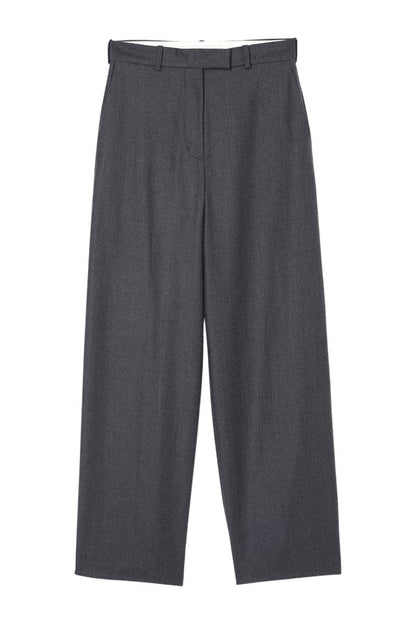 Wide leg trousers | dark grey melange — packshot