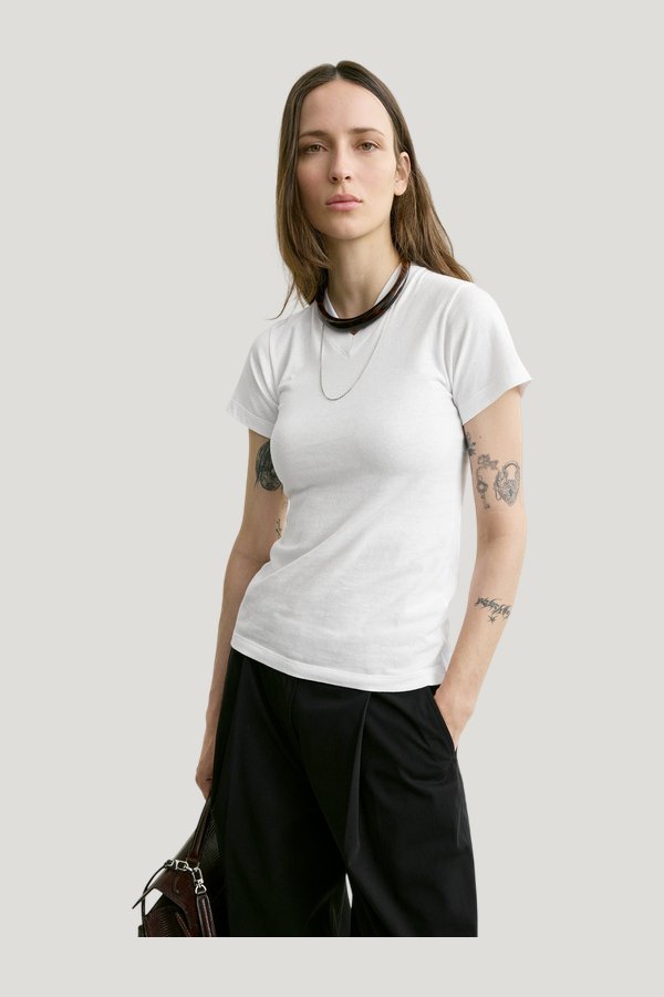 Wide-ribbed v-neck tee optic — carry 2