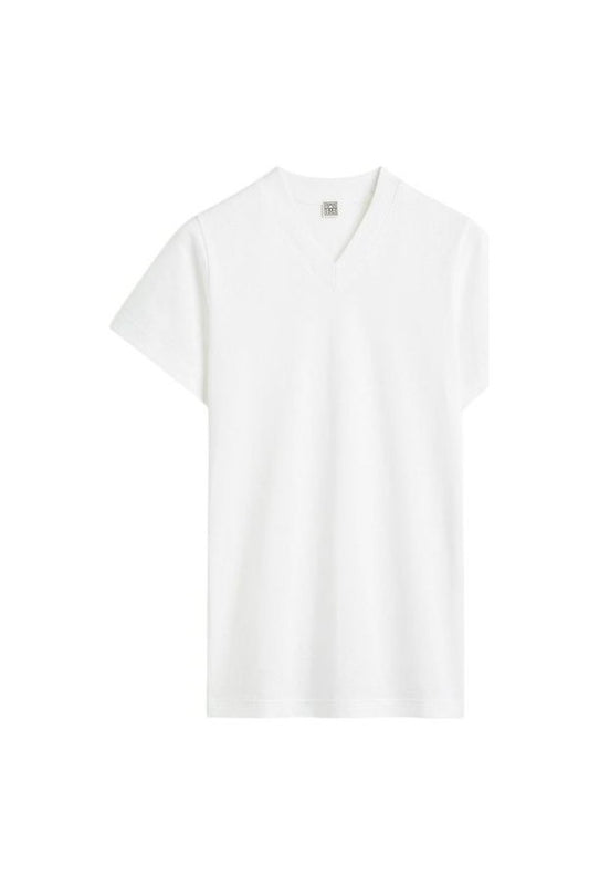 Wide-ribbed v-neck tee optic — packshot