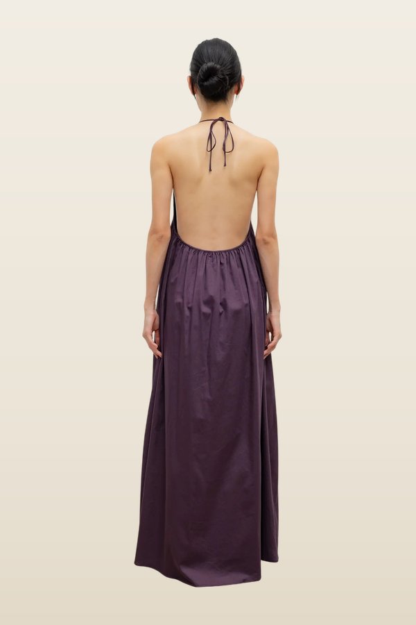 Yoko Halter Maxi Dress — model back