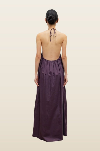 Yoko Halter Maxi Dress — model back